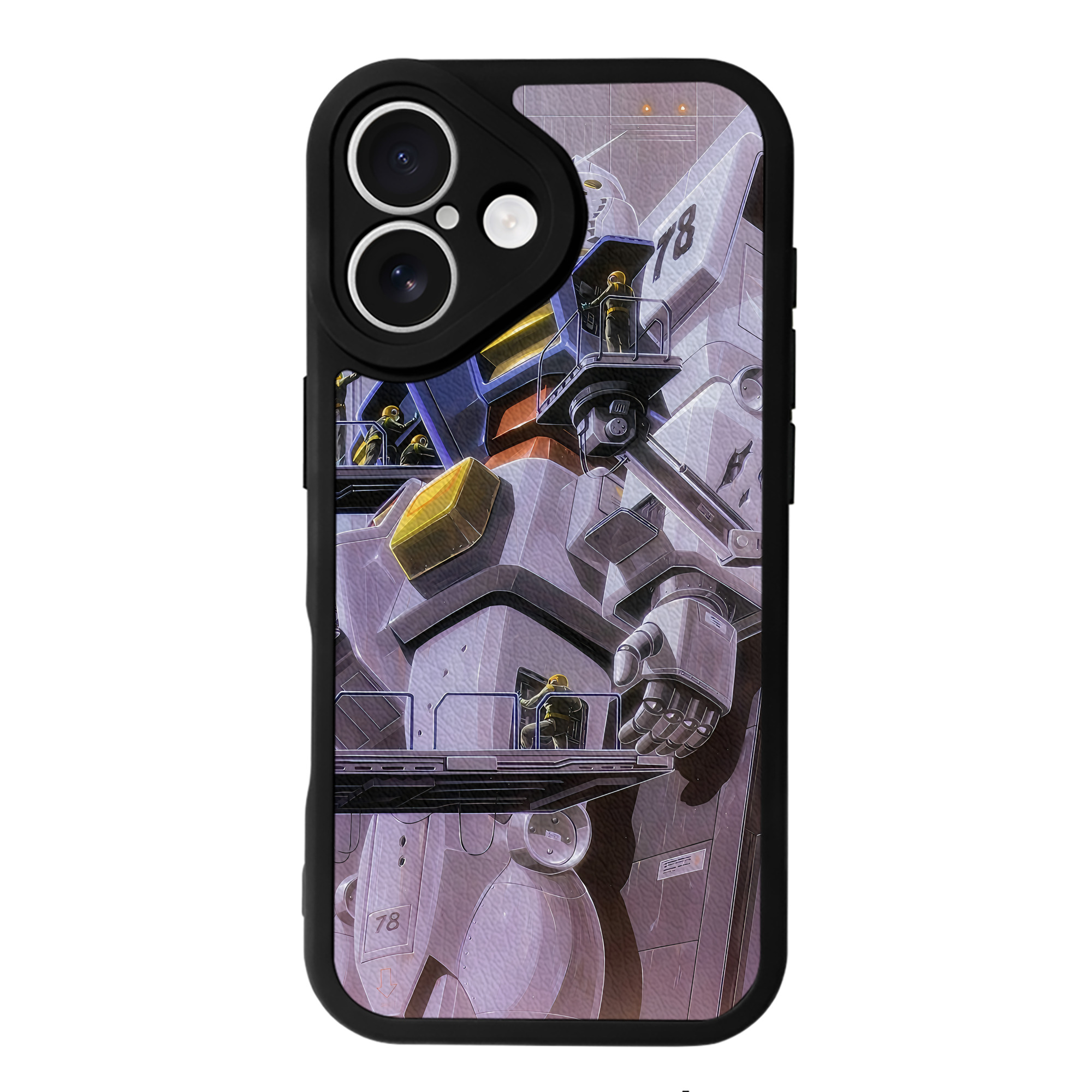 （画像用） 機動戦士ガンダム Mobile Suit Gundam 【iPhone 16シリーズ対応】シリコンスマホケース（レザー調） 材質：シリコン